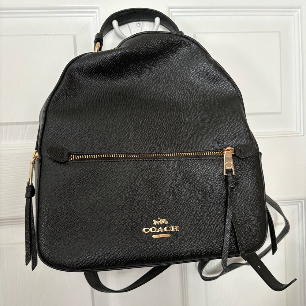 Coach Black Backpack with Gold Accents